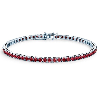 SAVICKI Тенис гривна Luminy 3, 0 мм: бяло злато, рубини