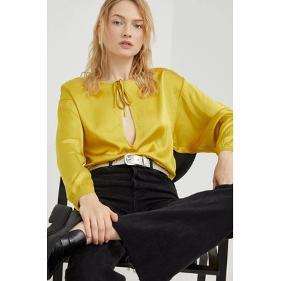 American Vintage Блуза American Vintage в жълто с изчистен дизайн (WID07GH22)