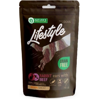 Nature´s Protection Lifestyle dog dried rabbit ears with beef 12 x 75 g