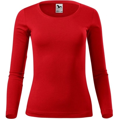 MALFINI Dámske tričko s dlhým rukávom Fit T Long Sleeve Červená