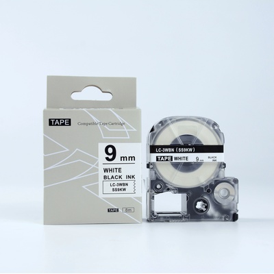 Compatible Epson LK-3WBN, SS9KW, C53S653003, 9mm x 9m, черен печат / бял фон, съвместима лента (LKSS9KW)