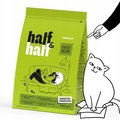 HALF&HALF Sensitive s morčacím mäsom 300 g