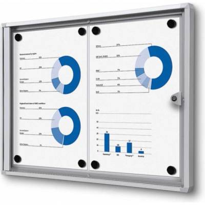 Jansen Display Vnitřní uzamykatelná vitrína - vnitřní hloubka 12mm 2 x A4