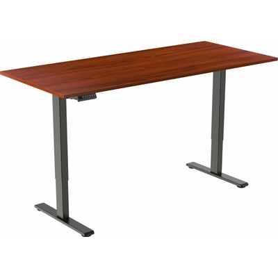AlzaErgo Table ET2 Essential černý + deska 160×80 cm lamino kaštan