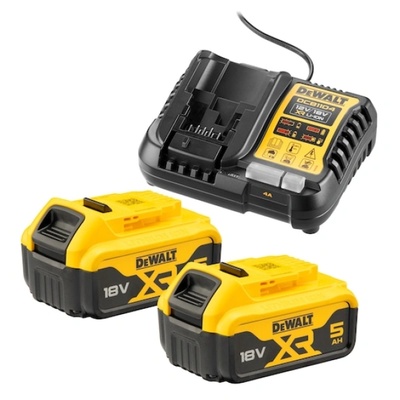 DEWALT Комплект батерии DEWALT, 18V XR, 2x5Ah, със зарядно устройство, стартов комплект