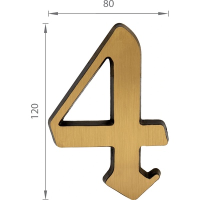 SS - DOMOVÁ ČÍSLICA "4" - 120 mm BRM.LL - bronz matný | MP-KOVANIA.sk