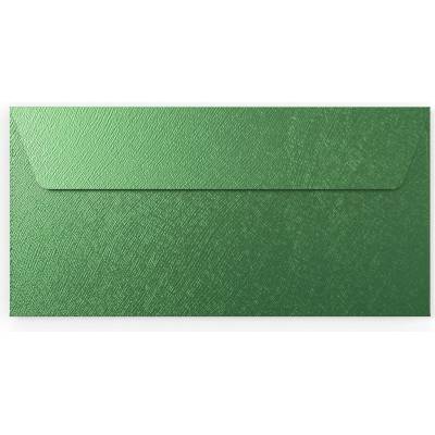 Strukturované obálky s rovnou klopou - 110 x 220 mm (DL) - Lesní zelená