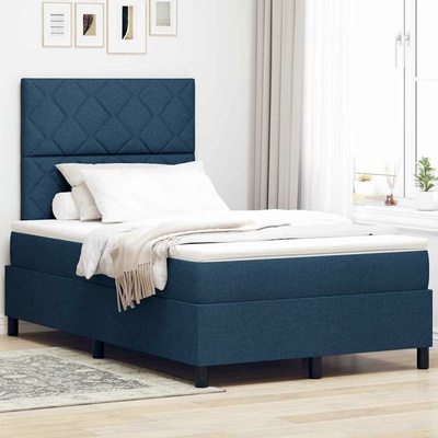 zahrada-XL 3339461 Postel s boxspringem s matrací s čelo Modrá textil
