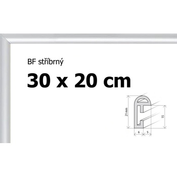 BFHM Plastový rám 30x20cm stříbrný