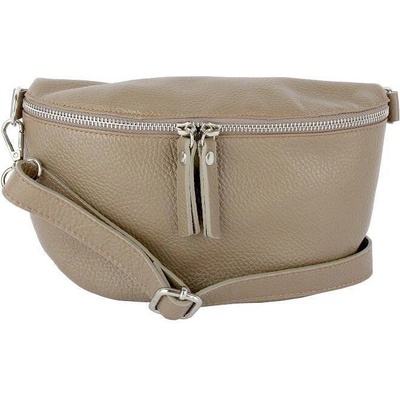 Talianske Taupe talianska kožená belt bag kabelka Tinka