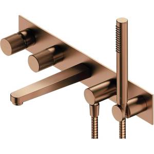 Omnires Baterie cada-dus incastrata Omnires Contour cu corp ingropat inclus si set dus finisaj cupru periat (CT8037-1CPB)