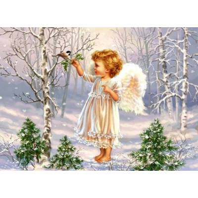 Norimpex - Puzzle Diamant painting: Little angel in the forest 30x40cm - 1 - 39 piese
