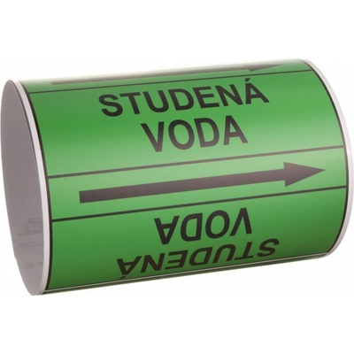 Páska na značení potrubí Signus M25 - STUDENÁ VODA Samolepka 130 x 100 mm, délka 1,5 m, Kód: 26009