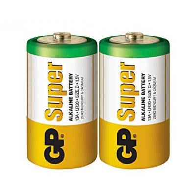 Алкална батерия GP SUPER LR20, 2 бр. в опаковка / shrink, 1.5V GP-BA-13A21-S2 (GP-BA-13A21-S2)