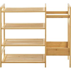 Chomik Бамбукова 4-етажна стойка с допълнителен страничен рафт, 73, 5x28x66см 62329 (PHO7001)