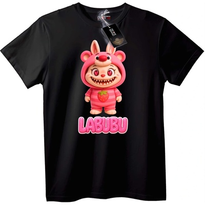 NOONEBRAND Тениска Labubu Ягода - 2XL, White