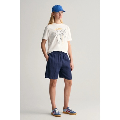 Gant relaxed linen shorts modrá