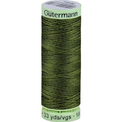 Polyesterové nitě Gütermann Jeans návin 30 m, střední, 585 olivová zeleň