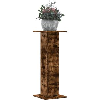 vidaXL Стойки за растения 2 бр опушен дъб 30x30x80 см инженерно дърво (3307868)