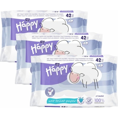 Bella Baby Happy Sensitive Vlhčený 3 x 42 ks