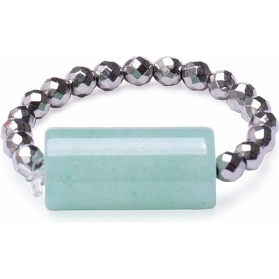 Nefertitis Avanturín váleček prsten elastický s hematitem NF22049