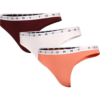 Tommy Hilfiger Dámske nohavičky 3P BIKINI vínová biela lososová