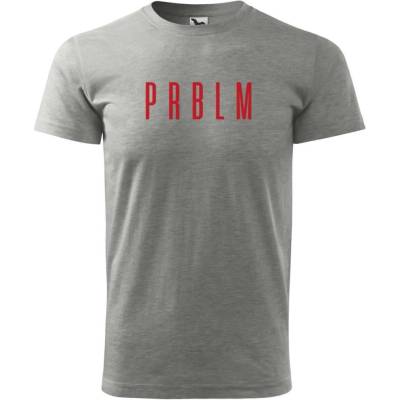 Dobrý Triko pánské tričko PRBLM Tmavě šedý melír