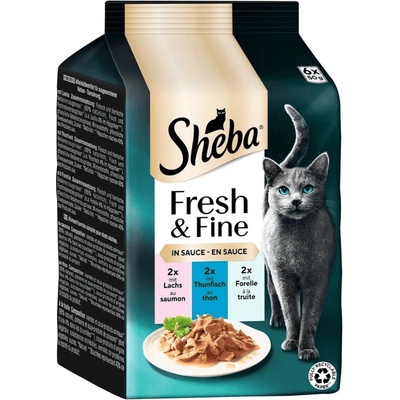 Sheba Fresh & Fine mix losos tuňák pstruh 6 x 50 g