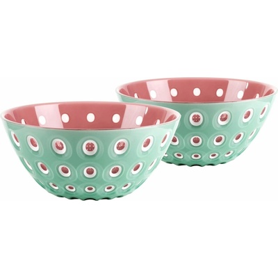 Guzzini LE MURRINE sada 2 misek Matcha green/white/mauve 12 cm