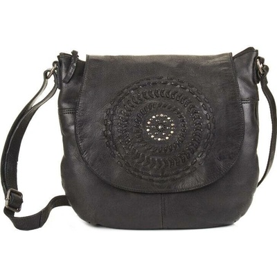 Gianni Conti dámská crossbody kabelka s klopou a se vzorem 4616232 black černá