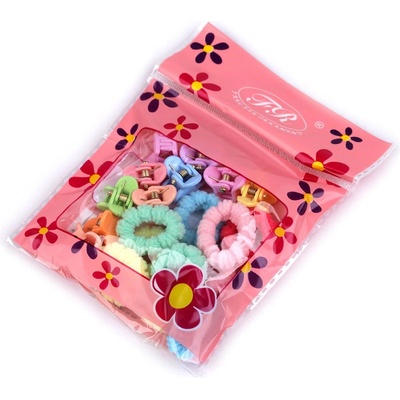 Gumičky a skřipce do vlasů Varianta: 1 mix srdce, Balení: 1 sáček