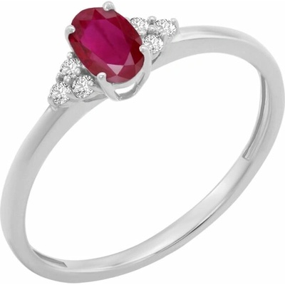 Eppi Zásnubný prsteň s rubínom a diamantmi Sheldo R48603