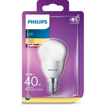 Philips LED žiarovka E14 5W/40W 470lm 2700K matná