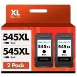 HALLOLUX 545 XL Black, replacement for Canon printer cartridges PG 545 Black TS3150 cartridges Pixma MX495 TS3151 TR4550 MG2555s TS3355 TR4600 TR4551 TS3350 TS3150 MG2550s (2 black) - DI-HO-545XL-2B