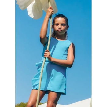 Abel & Lula Комплект потник и къси панталони в тюркоазен цвят за мини момиче Abel&Lula