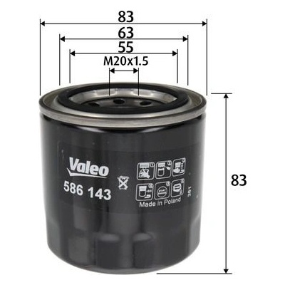 Olejový filter VALEO 586143