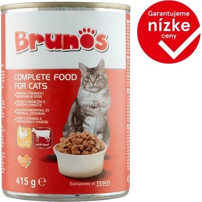Brunos Kúsky s hydinou a hovädzinou v omáčke 415 g