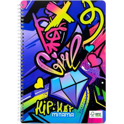 MITAMA Spirálový sešit Fantasy colours A4 linkovaný music sticker