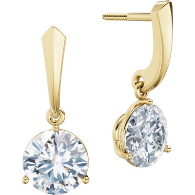 DF dámske náušnice 6418, žluté zlato s laboratorními diamanty o celkové váze 4.00 ct VS1/F