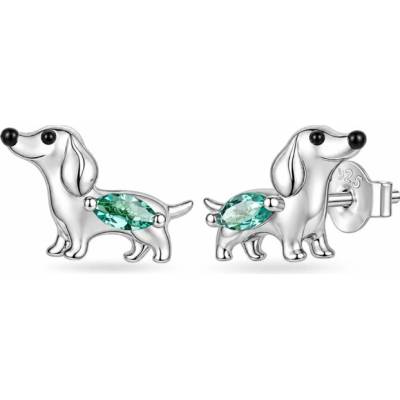 GRACE Silver Jewellery Stříbrné náušnice jezevčíci stříbro 925/1000 E-SCE2048/445 Stříbrná