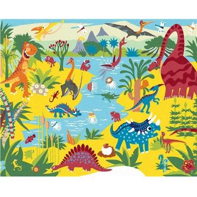 zuty Malování podle čísel Veselí dinosauři 40 x 50 cm vypnuté plátno na rám