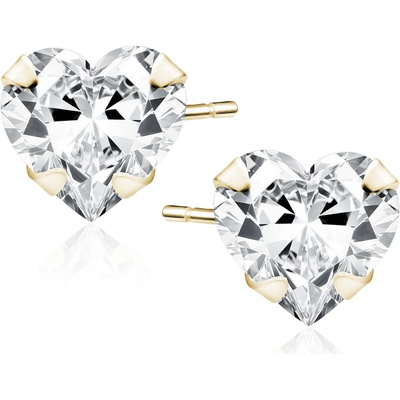 Olivie Strieborné náušnice 6 mm SRDCE GOLD 9518