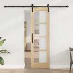 vidaXL Преплъзваща се врата ORKDAL Естествен 61 x 198, 5 см (3331957)