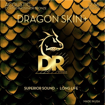 DR Strings Dragon Skin+ Coated Phosphor Bronze Bluegrass 12-56 Струни за акустична китара (DAP-12/56)