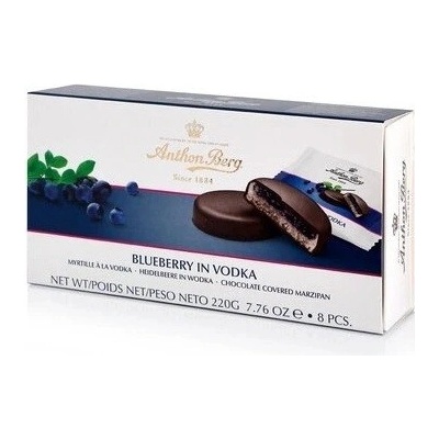 Anthon Berg Hořká čokoláda s marcipánem a náplní borůvky s vodkou 220 g