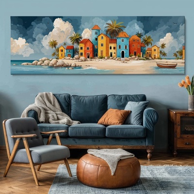 Obraz na plátně - Huňaté mraky v Sahuan Kallo FeelHappy.cz Velikost obrazu (šířka x výška): 240 x 80 cm
