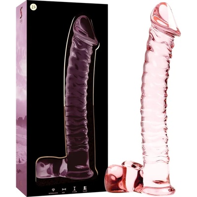 Ibiza Nebula Model 23 Dildo Borosilicate Glass 21.5 x 4 cm Pink