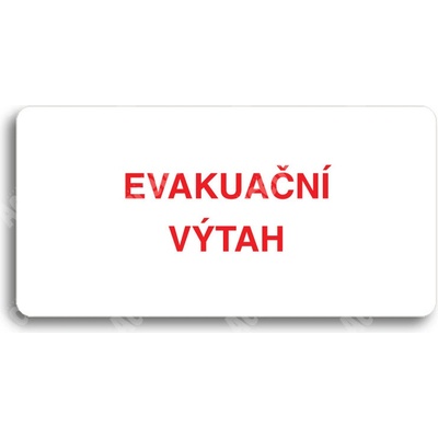 ACCEPT Piktogram EVAKUAČNÍ VÝTAH - bílá tabulka - barevný tisk bez rámečku