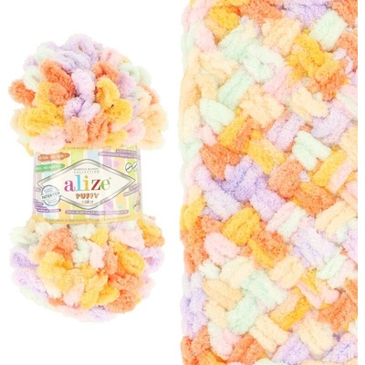 Alize Puffy Color 6520 fialová oranžová