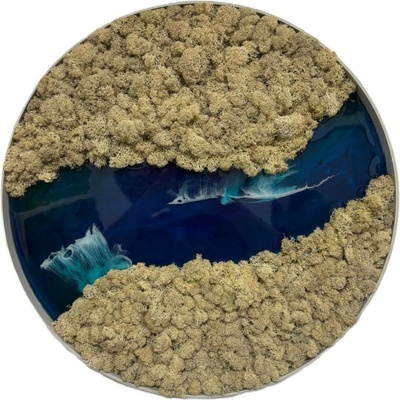Machový kruh s epoxidom - river Veľkosť rámu: 50cm